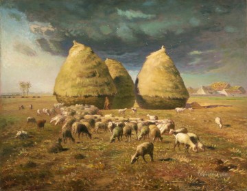  Jean Obras - Pajares Otoño Barbizon naturalismo realismo agricultores Jean Francois Millet